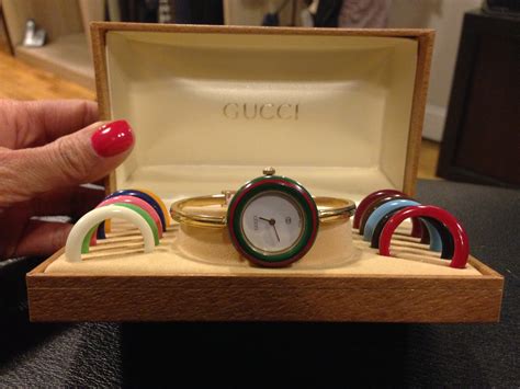 gucci watch hard band with changeable faces|genuine gucci watch bands.